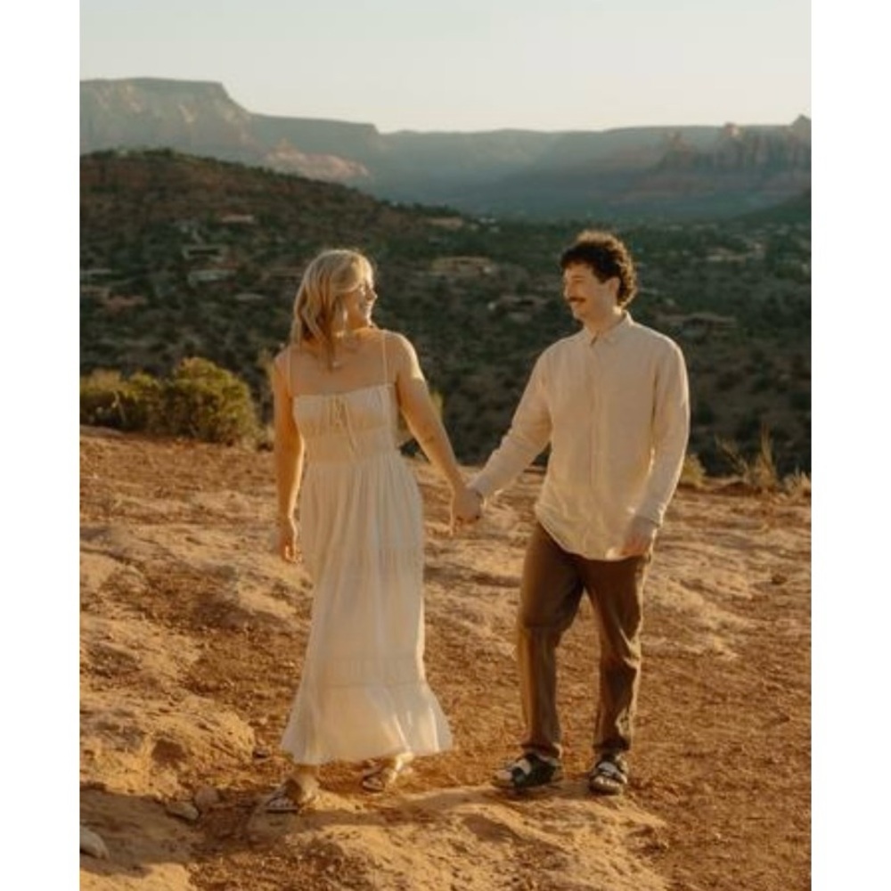 Free people dress in the color otter.